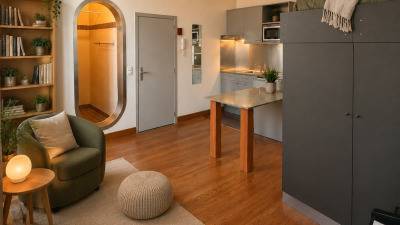 Studio - eigen sanitair en keuken - Brusselsepoortstraat - Gent - thumbnail